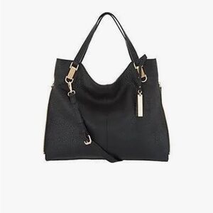 Vince Camuto Eliza Black Tote Bag Pebbled Leather Shoulder & Crossbody